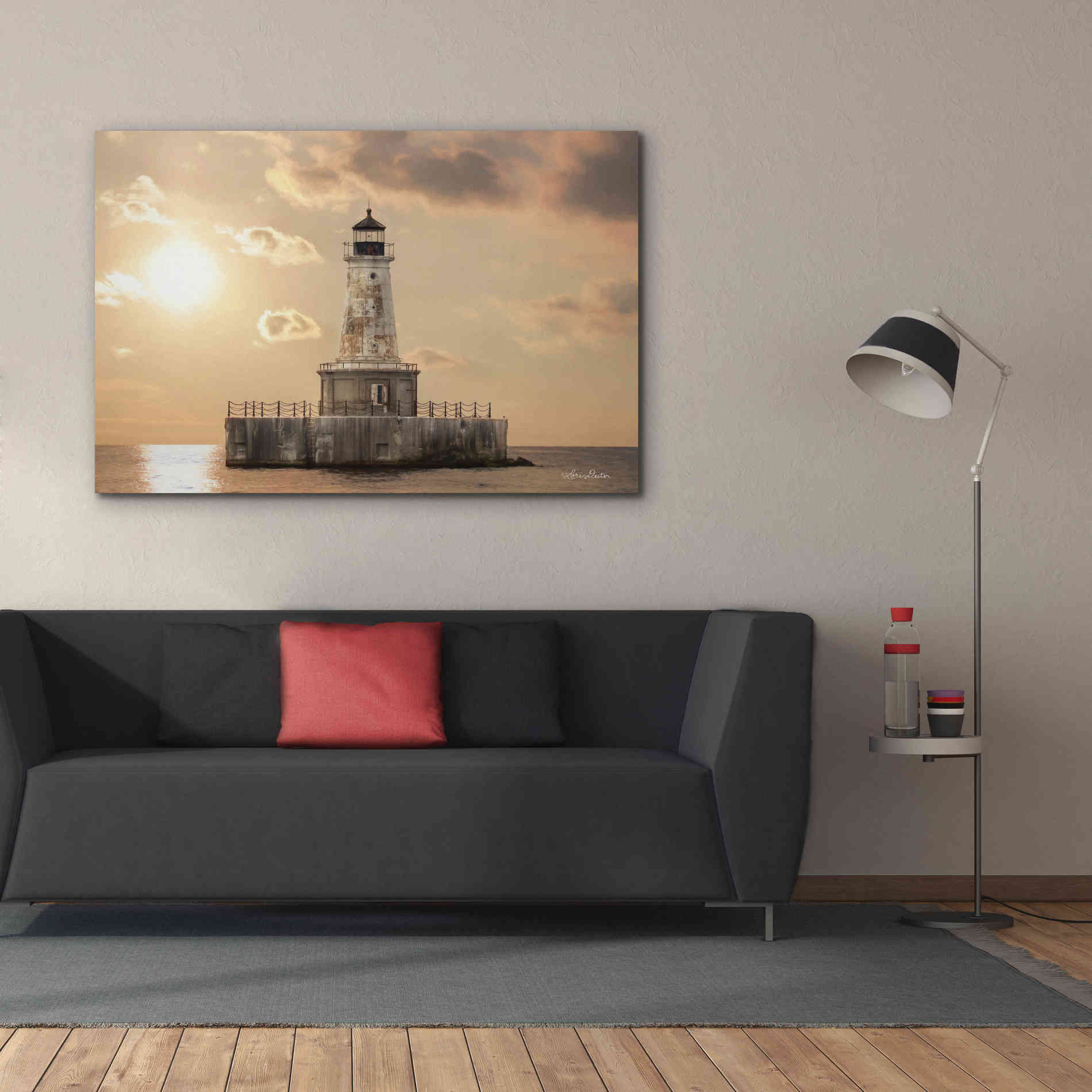 'Charity Shoal Lighthouse' by Lori Deiter, Canvas Wall Art,60 x 40
