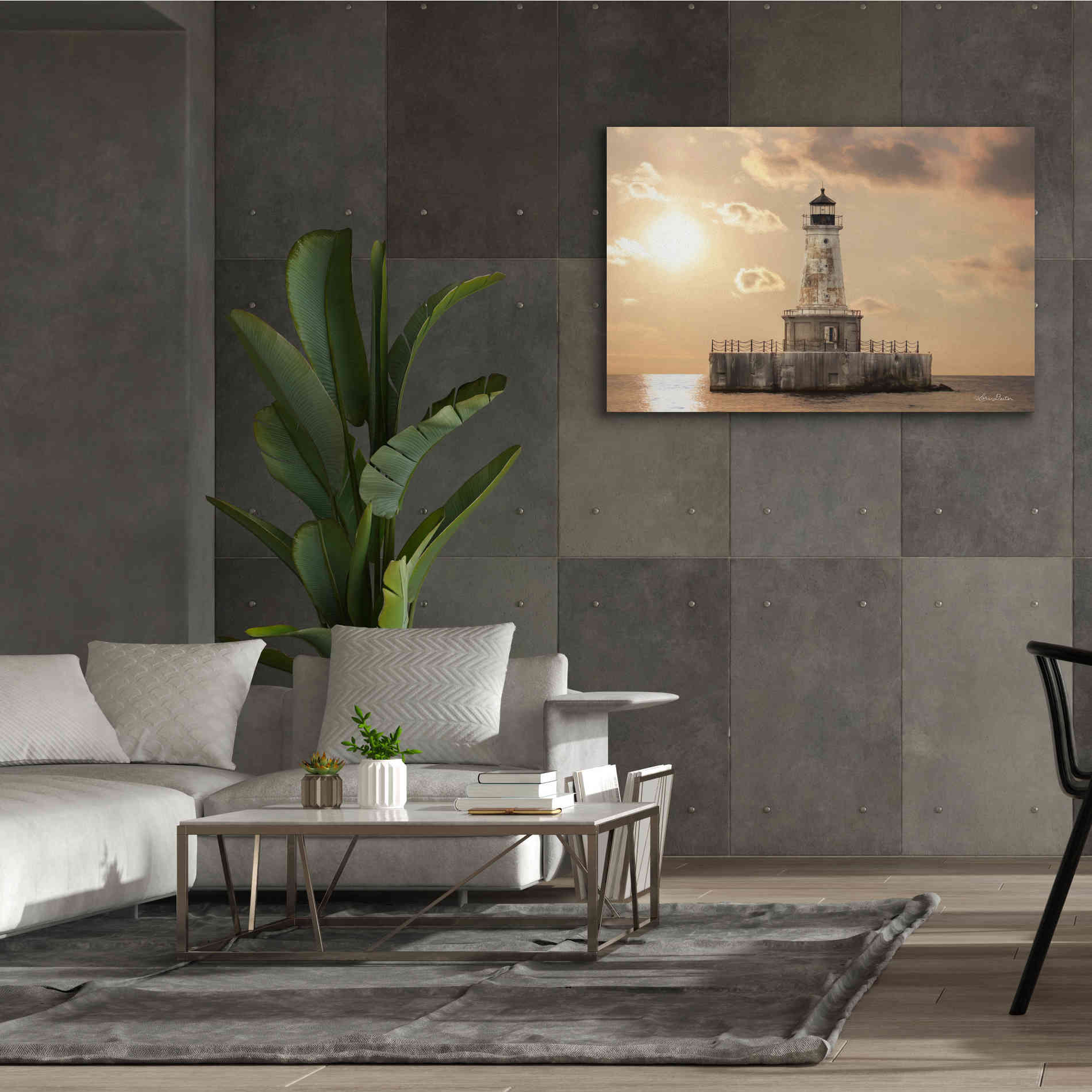 'Charity Shoal Lighthouse' by Lori Deiter, Canvas Wall Art,60 x 40