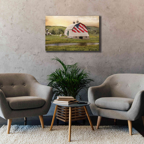 Image of 'Flag Barn' by Lori Deiter, Canvas Wall Art,40 x 26
