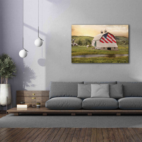 Image of 'Flag Barn' by Lori Deiter, Canvas Wall Art,60 x 40