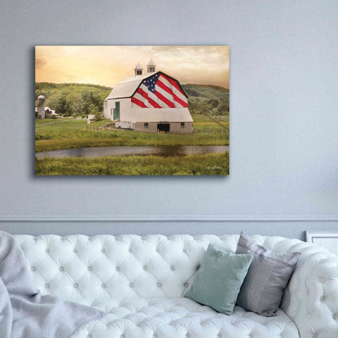 Image of 'Flag Barn' by Lori Deiter, Canvas Wall Art,60 x 40
