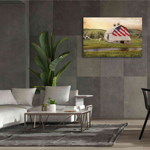 Image of 'Flag Barn' by Lori Deiter, Canvas Wall Art,60 x 40