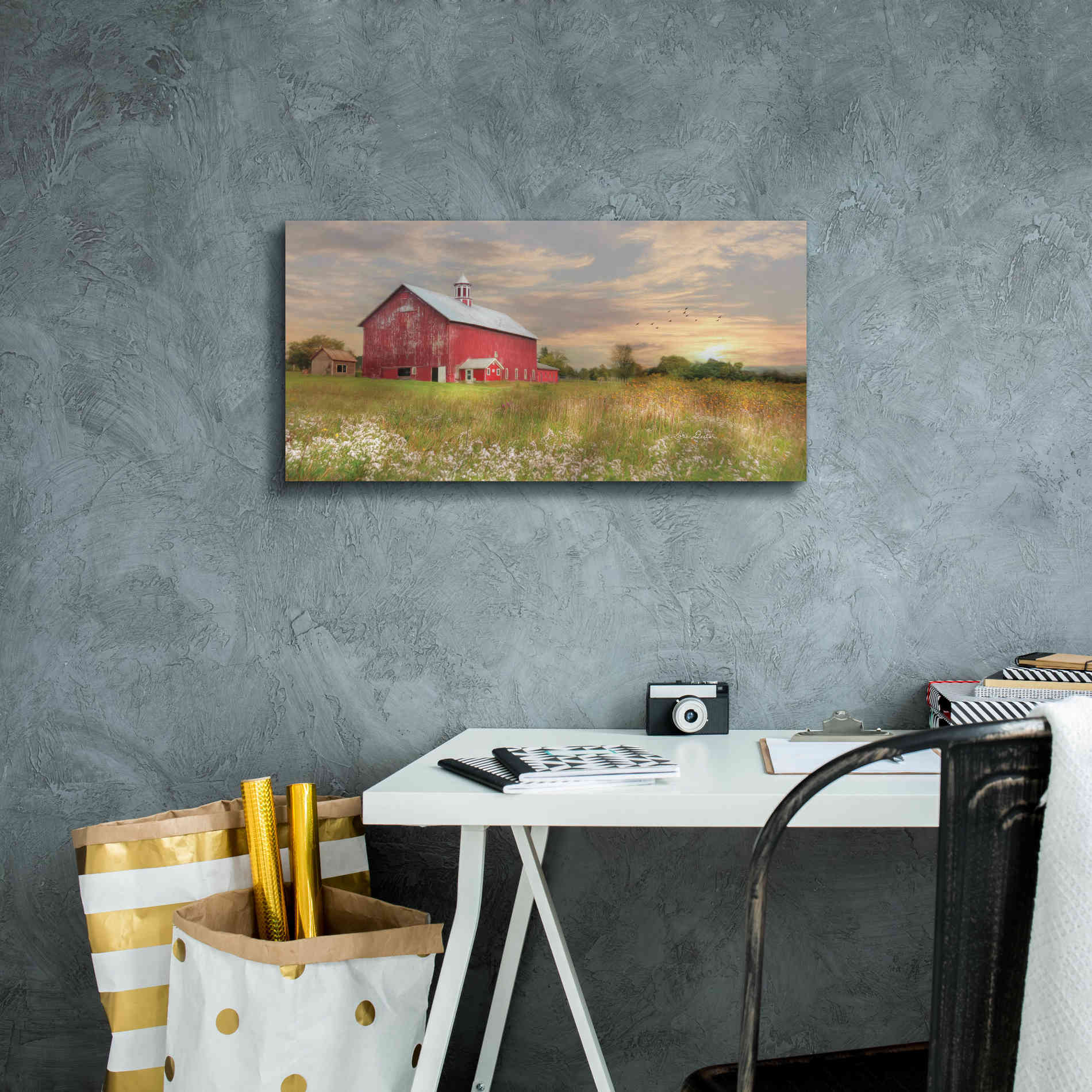 'Vermont Landscape' by Lori Deiter, Canvas Wall Art,24 x 12