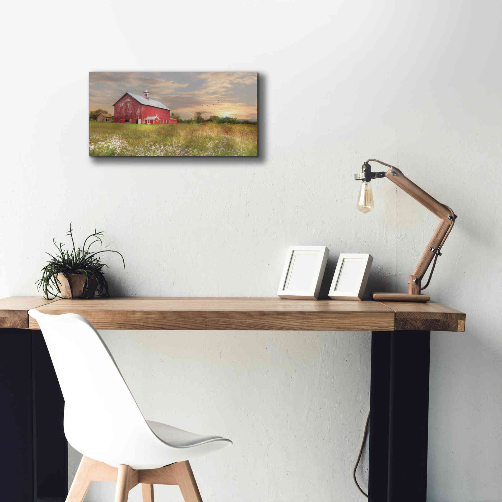 'Vermont Landscape' by Lori Deiter, Canvas Wall Art,24 x 12