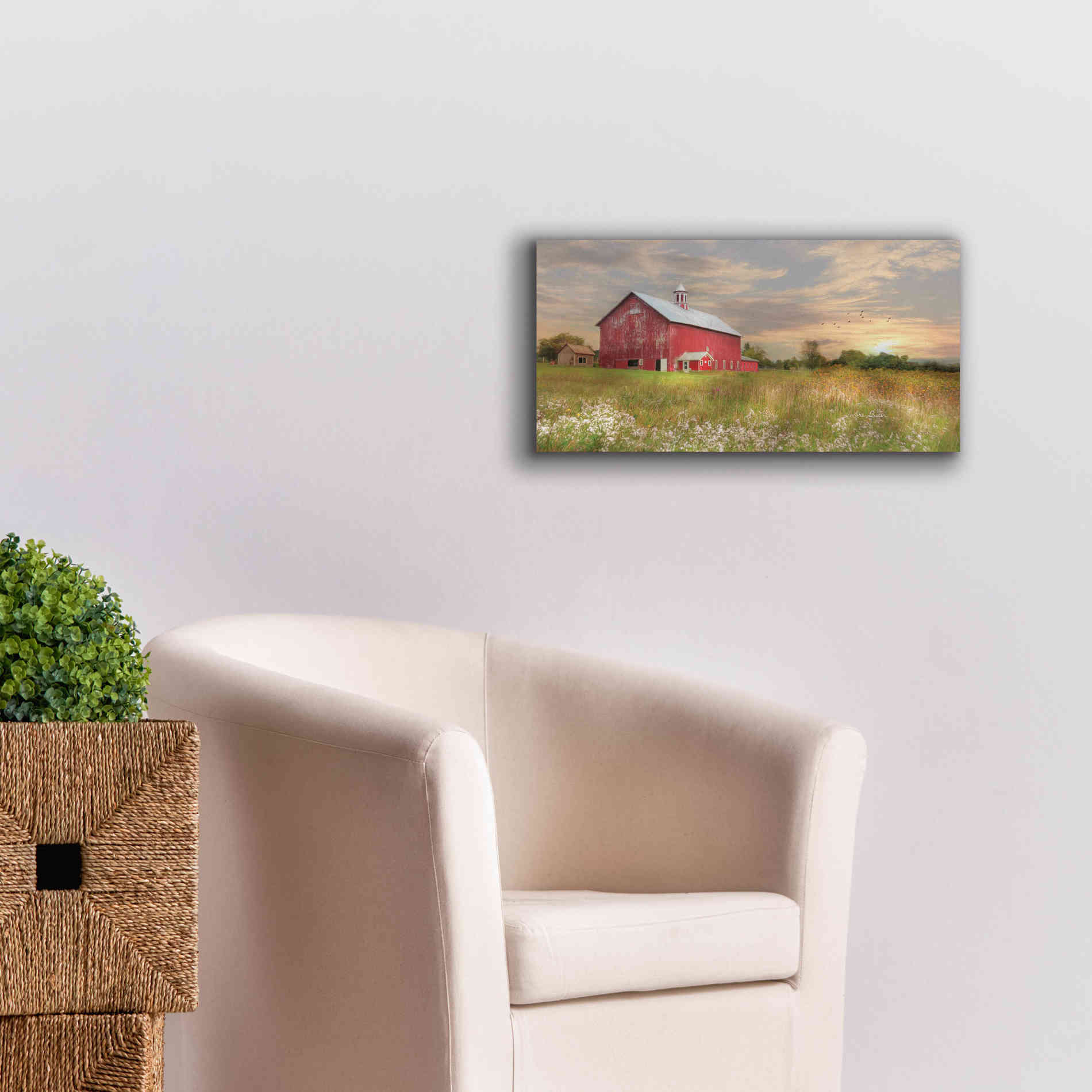 'Vermont Landscape' by Lori Deiter, Canvas Wall Art,24 x 12