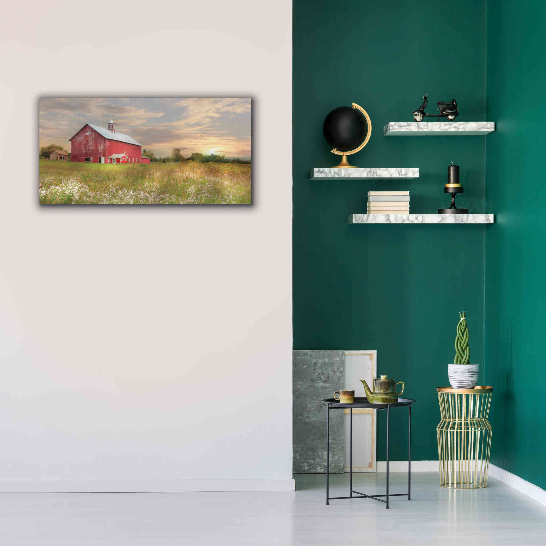 'Vermont Landscape' by Lori Deiter, Canvas Wall Art,40 x 20