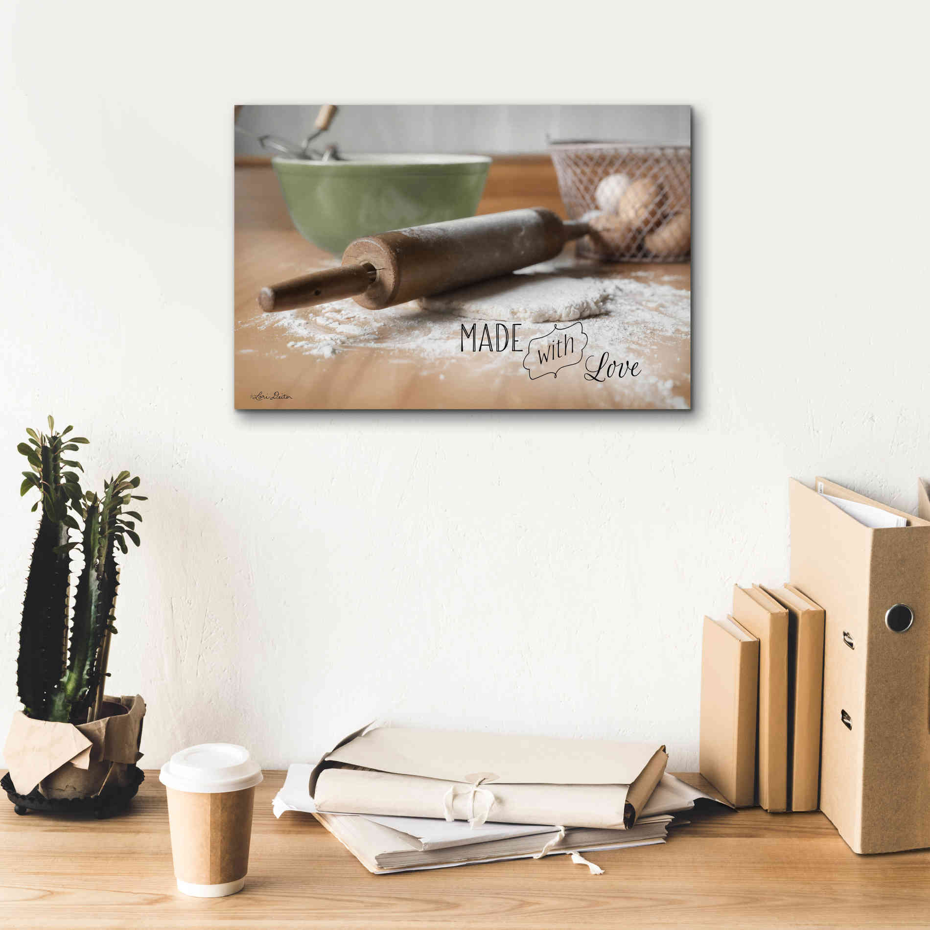 'Made with Love' by Lori Deiter, Canvas Wall Art,18 x 12