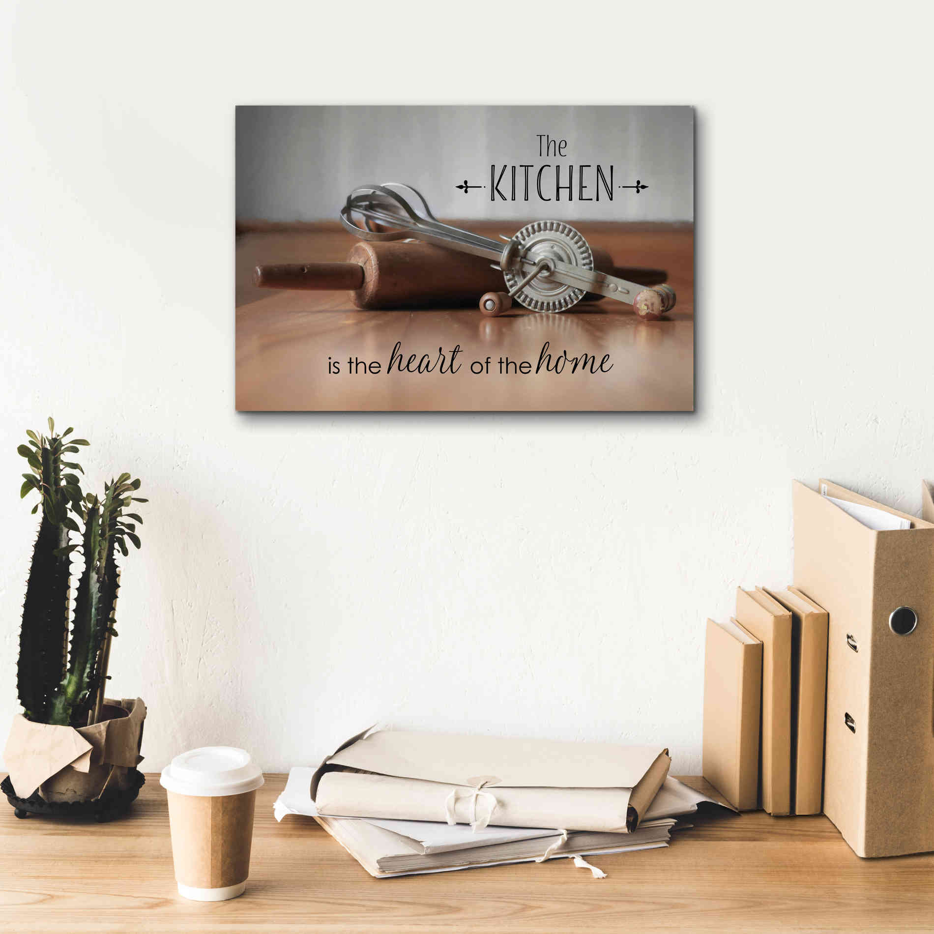 'The Kitchen is the Heart of the Home' by Lori Deiter, Canvas Wall Art,18 x 12