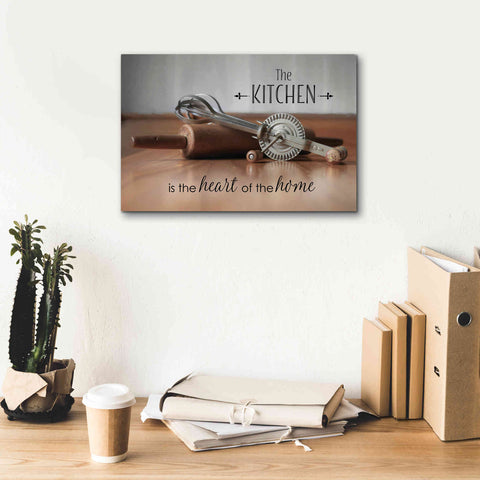 Image of 'The Kitchen is the Heart of the Home' by Lori Deiter, Canvas Wall Art,18 x 12
