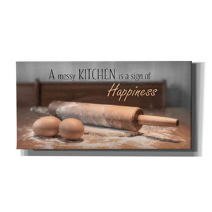 'A Messy Kitchen is a Sign of Happiness' by Lori Deiter, Canvas Wall Art