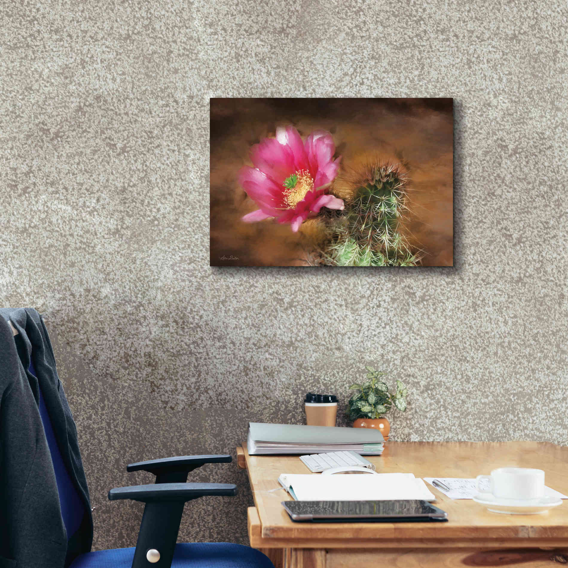'Vibrant Cactus Flower' by Lori Deiter, Canvas Wall Art,26 x 18