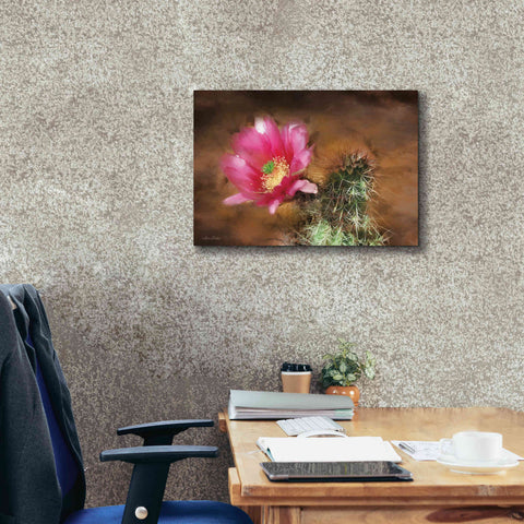 Image of 'Vibrant Cactus Flower' by Lori Deiter, Canvas Wall Art,26 x 18