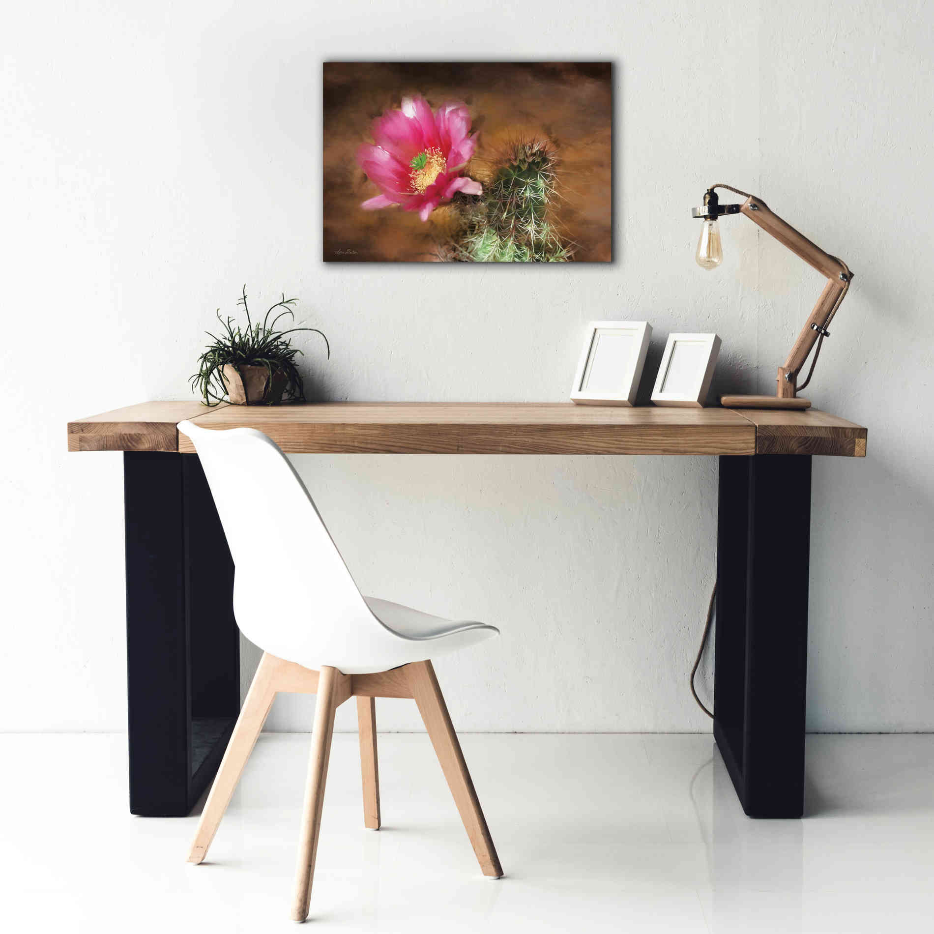 'Vibrant Cactus Flower' by Lori Deiter, Canvas Wall Art,26 x 18