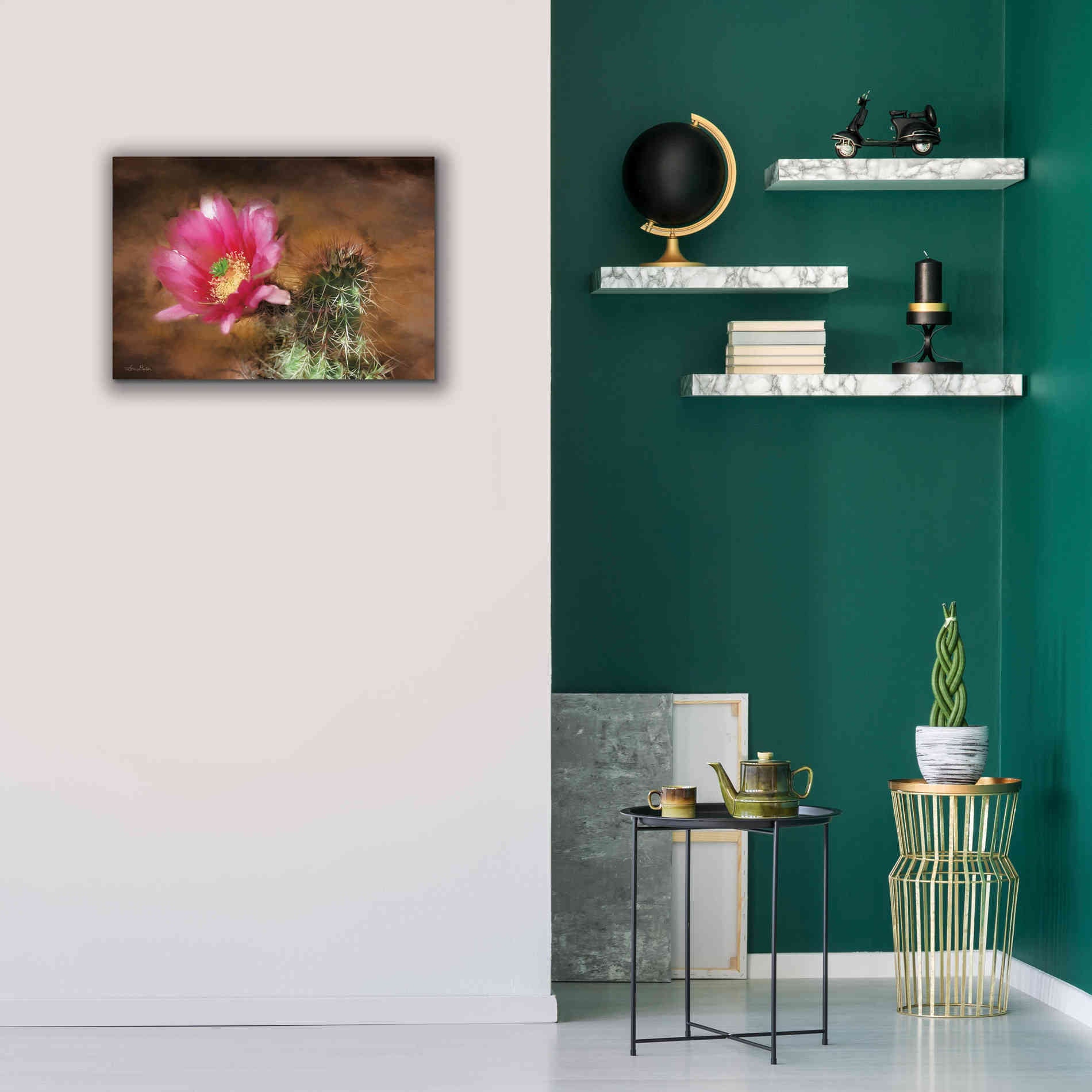 'Vibrant Cactus Flower' by Lori Deiter, Canvas Wall Art,26 x 18