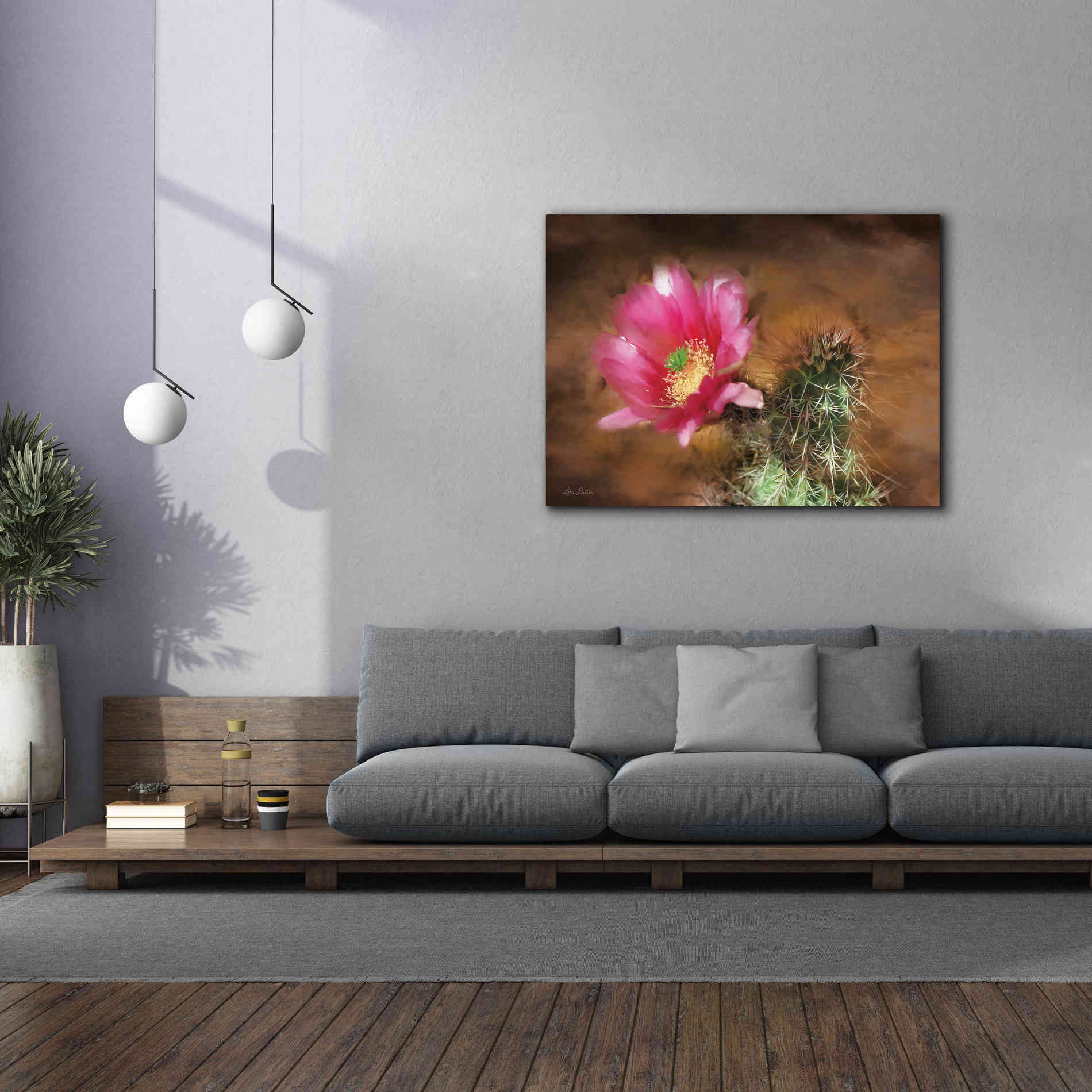 'Vibrant Cactus Flower' by Lori Deiter, Canvas Wall Art,54 x 40