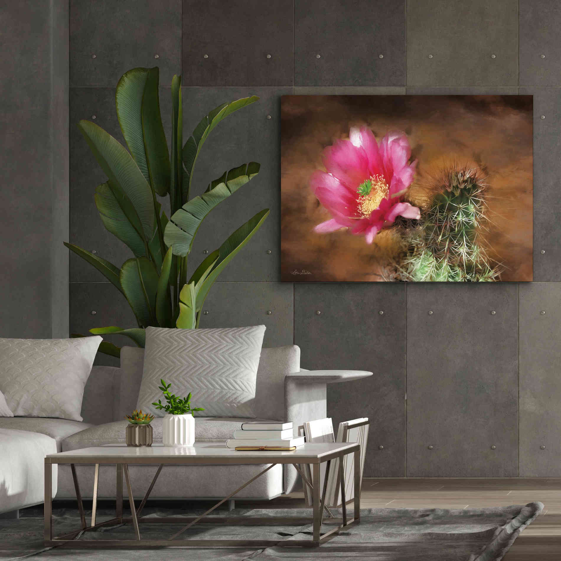 'Vibrant Cactus Flower' by Lori Deiter, Canvas Wall Art,54 x 40