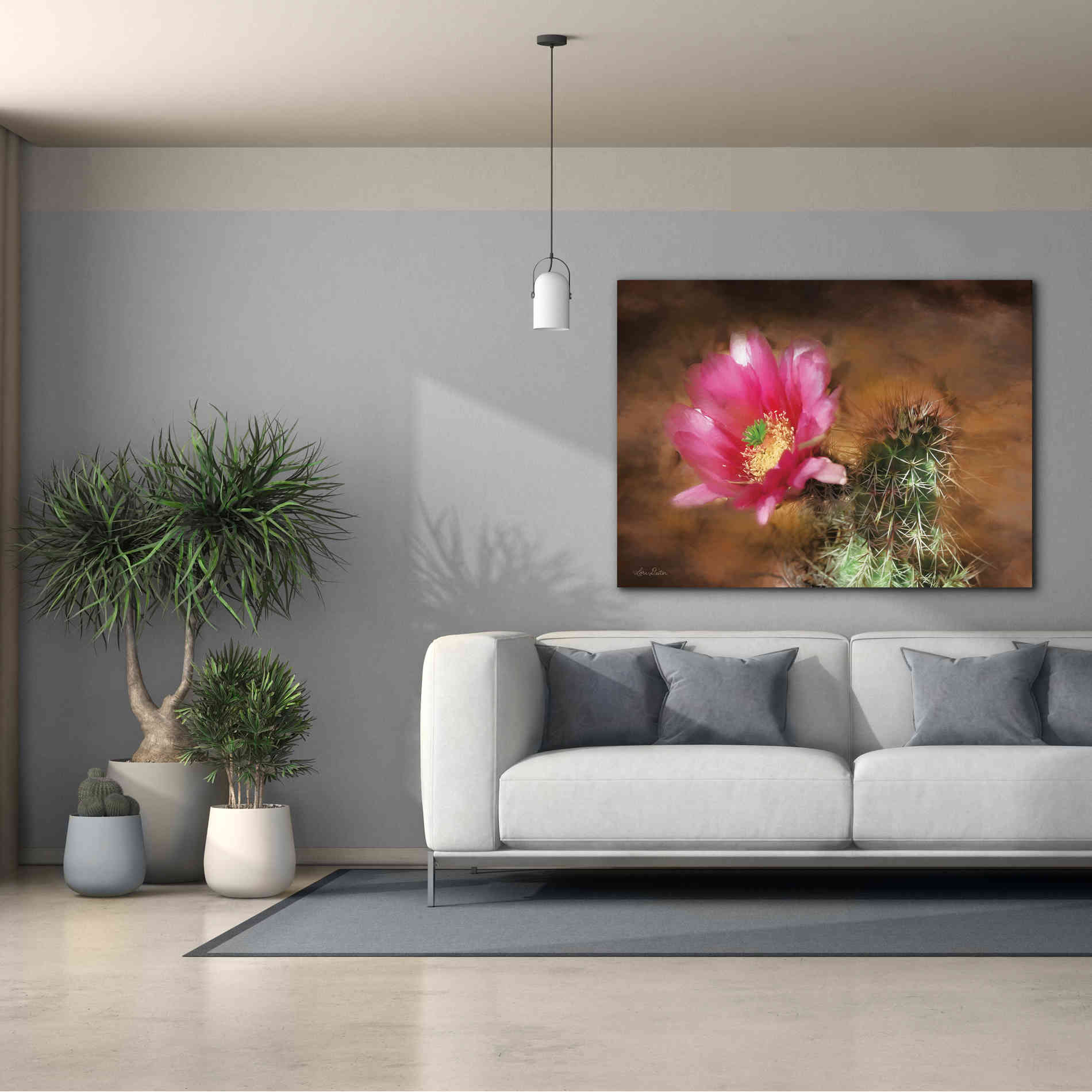 'Vibrant Cactus Flower' by Lori Deiter, Canvas Wall Art,54 x 40