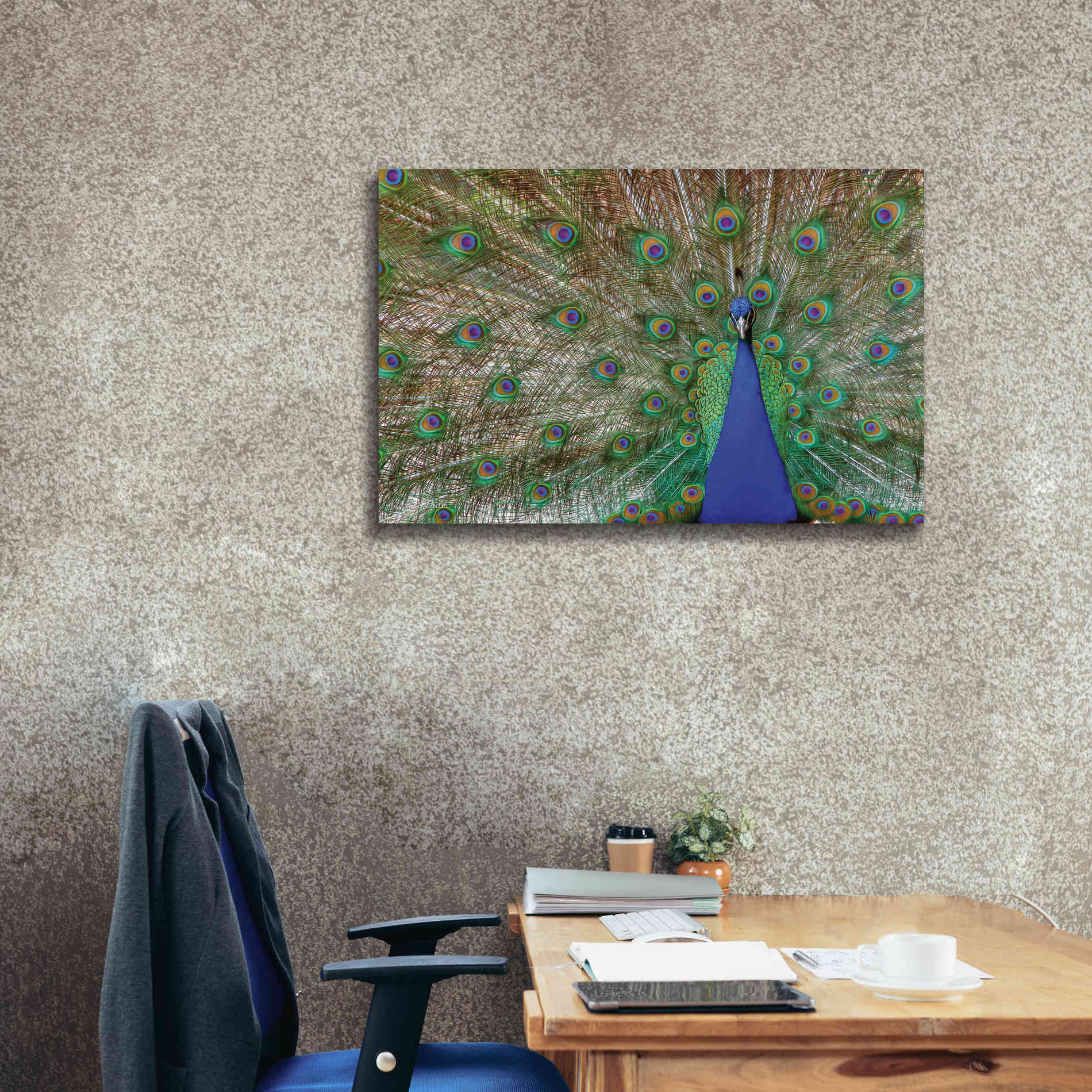 'Peacock' by Lori Deiter, Canvas Wall Art,40 x 26
