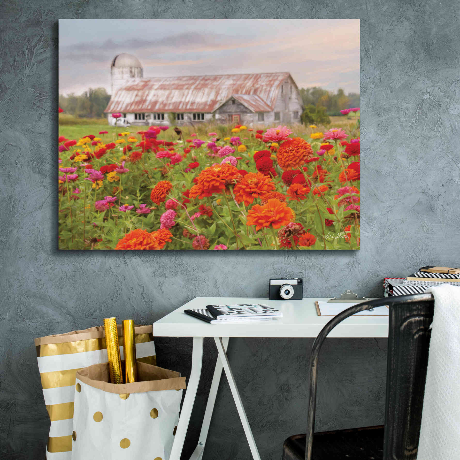 'Vermont Flowers' by Lori Deiter, Canvas Wall Art,34 x 26