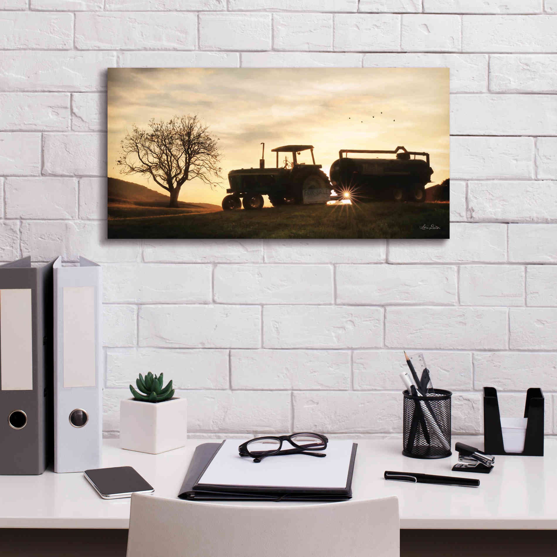 'Tractor for Sale' by Lori Deiter, Canvas Wall Art,24 x 12