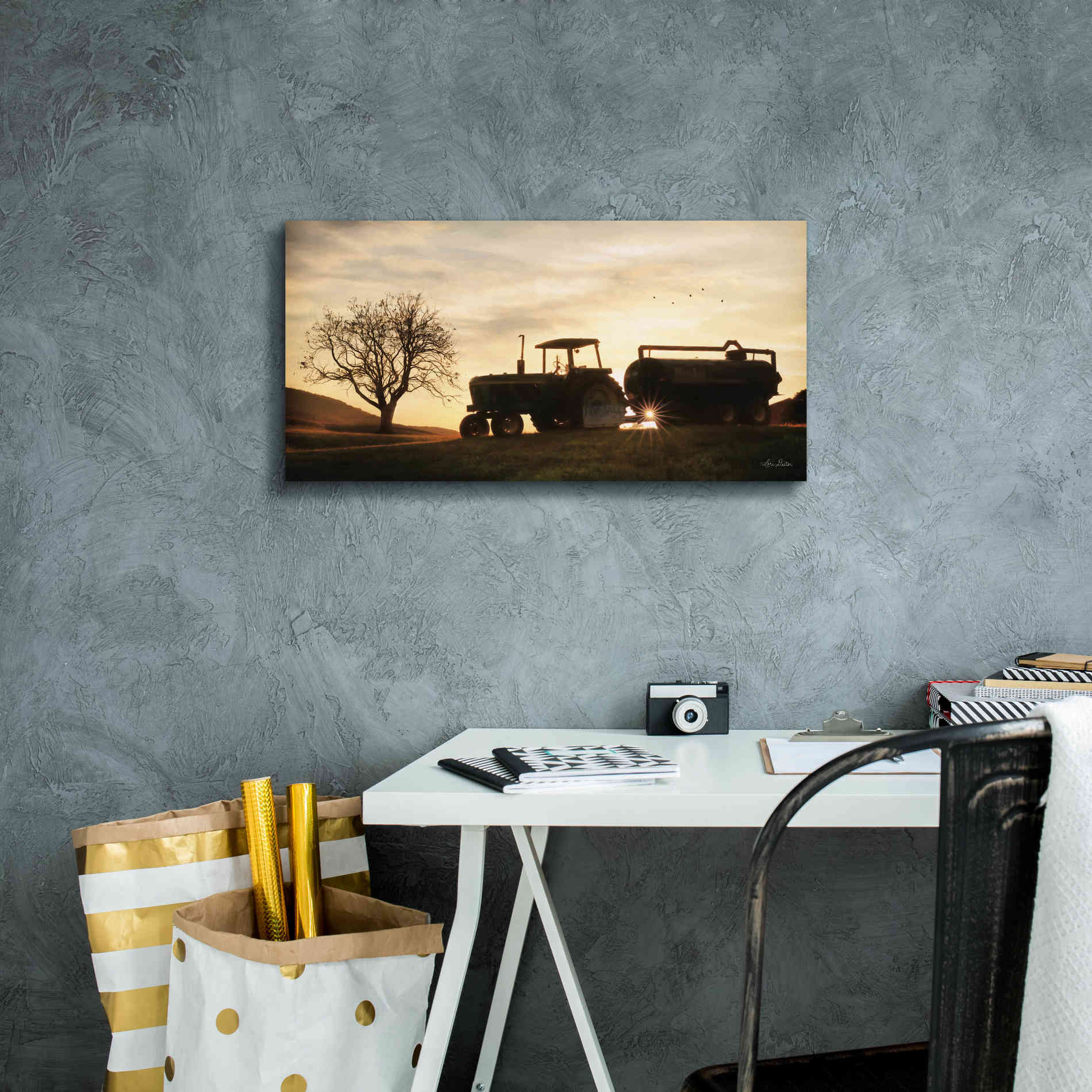 'Tractor for Sale' by Lori Deiter, Canvas Wall Art,24 x 12