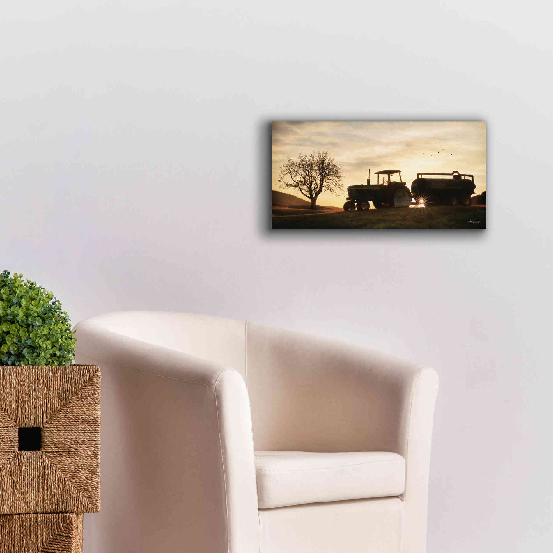 'Tractor for Sale' by Lori Deiter, Canvas Wall Art,24 x 12