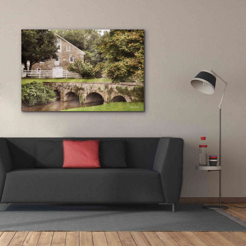 Image of 'Old Stone Barn and Bridge' by Lori Deiter, Canvas Wall Art,60 x 40