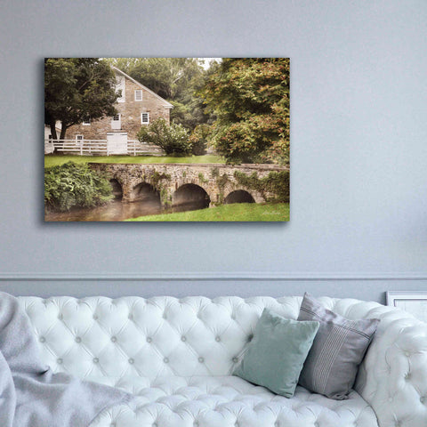 Image of 'Old Stone Barn and Bridge' by Lori Deiter, Canvas Wall Art,60 x 40
