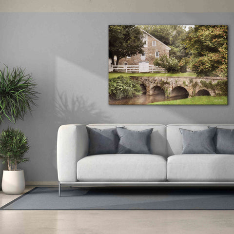 Image of 'Old Stone Barn and Bridge' by Lori Deiter, Canvas Wall Art,60 x 40