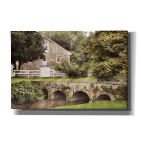 'Old Stone Barn and Bridge' by Lori Deiter, Canvas Wall Art