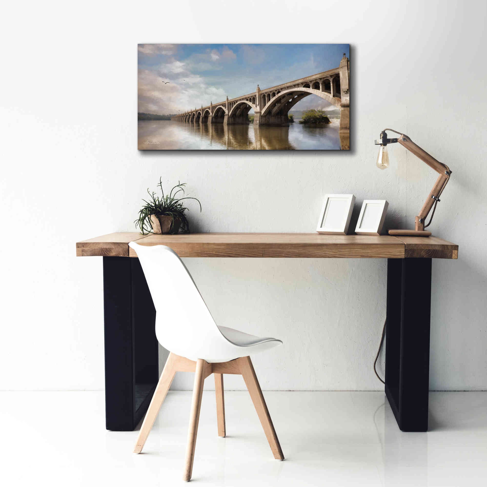 'Columbia Wrightsville Bridge' by Lori Deiter, Canvas Wall Art,40 x 20