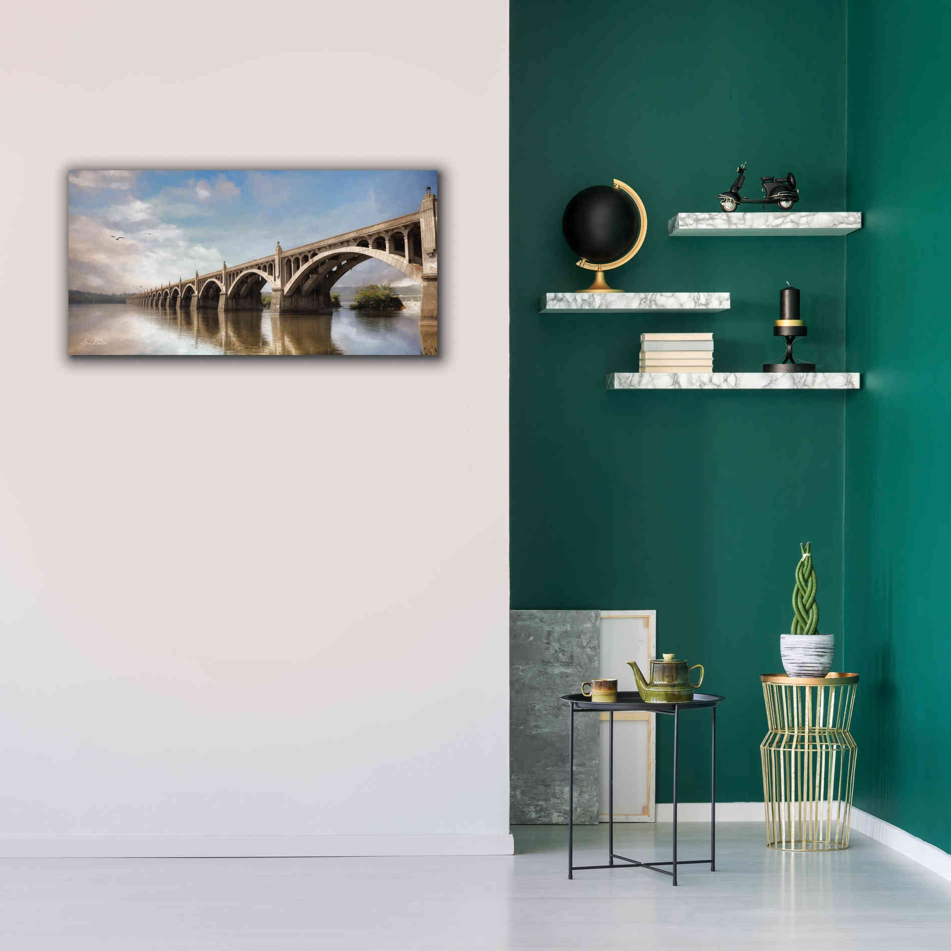 'Columbia Wrightsville Bridge' by Lori Deiter, Canvas Wall Art,40 x 20