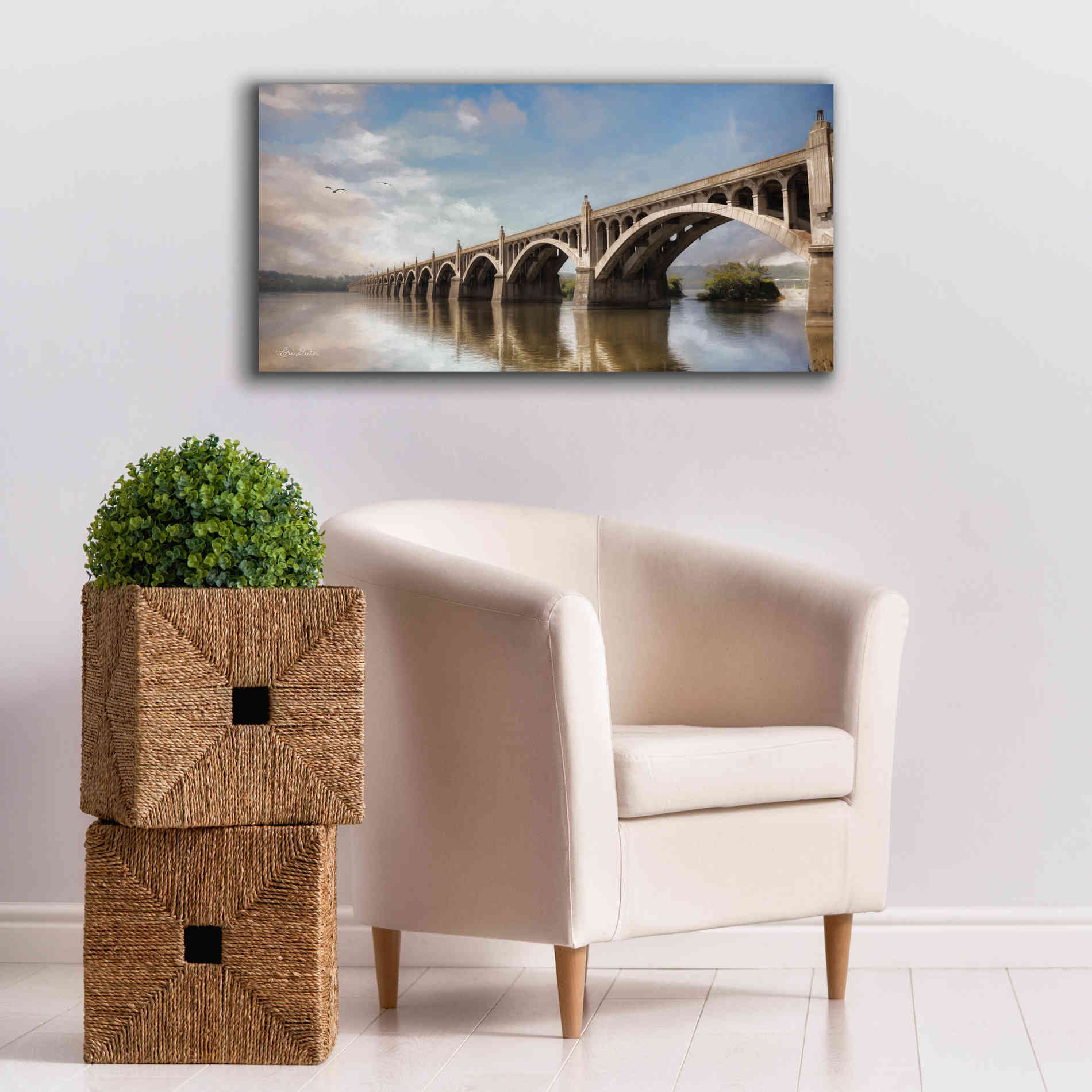 'Columbia Wrightsville Bridge' by Lori Deiter, Canvas Wall Art,40 x 20