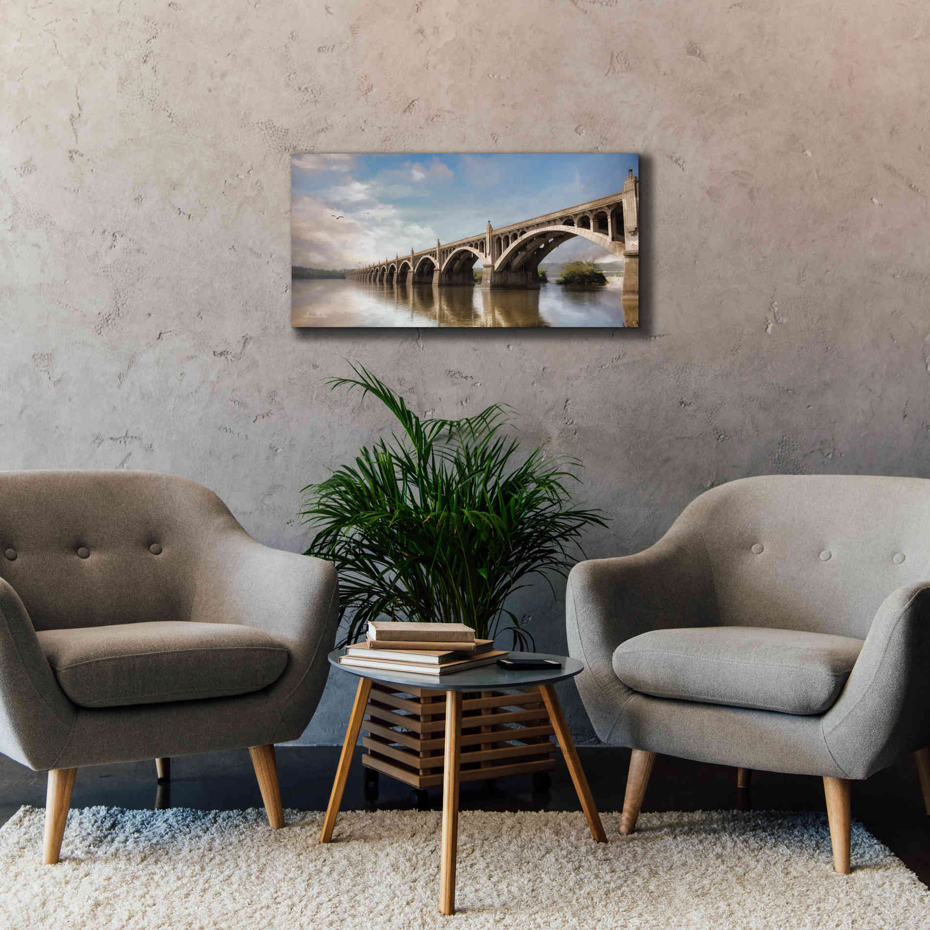 'Columbia Wrightsville Bridge' by Lori Deiter, Canvas Wall Art,40 x 20
