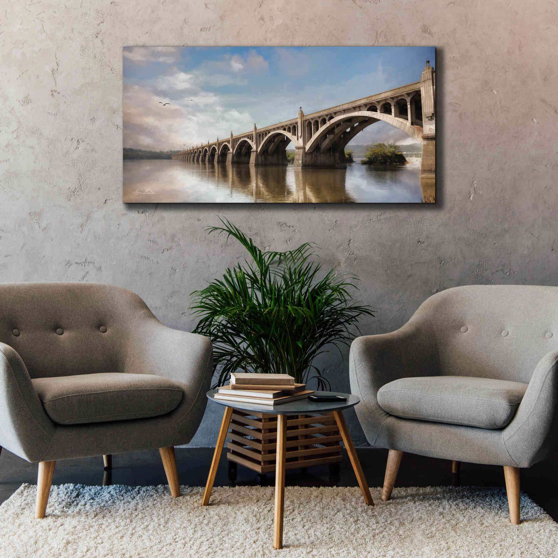 'Columbia Wrightsville Bridge' by Lori Deiter, Canvas Wall Art,60 x 30