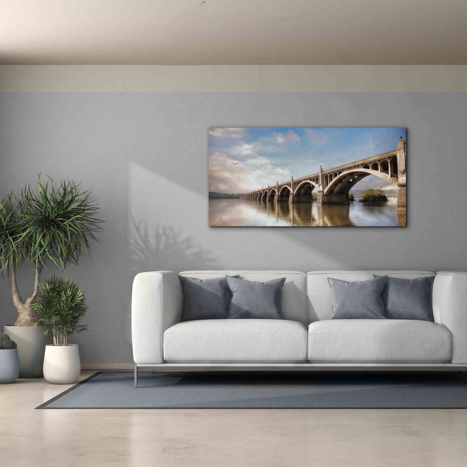 'Columbia Wrightsville Bridge' by Lori Deiter, Canvas Wall Art,60 x 30