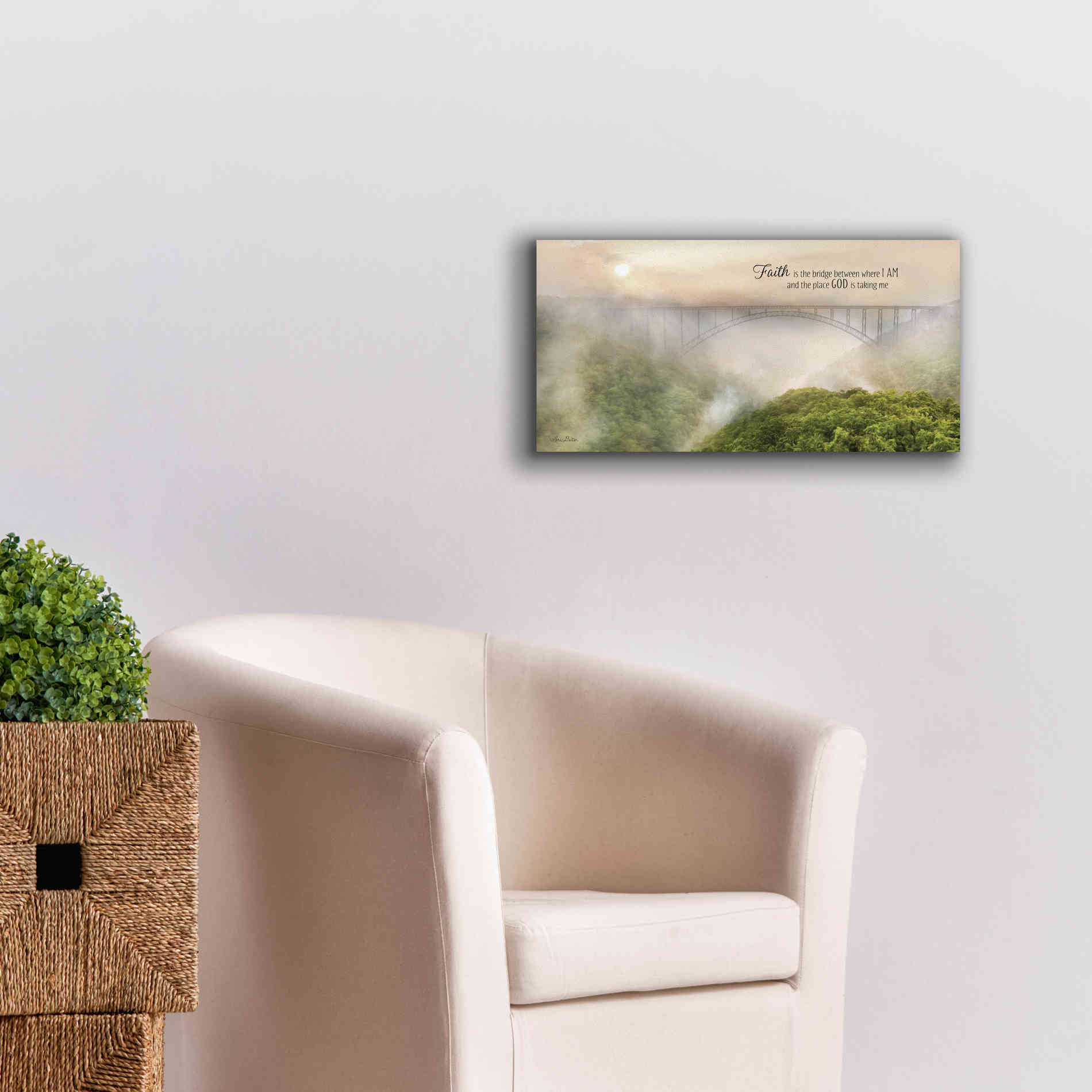 'Faith is the Bridge' by Lori Deiter, Canvas Wall Art,24 x 12