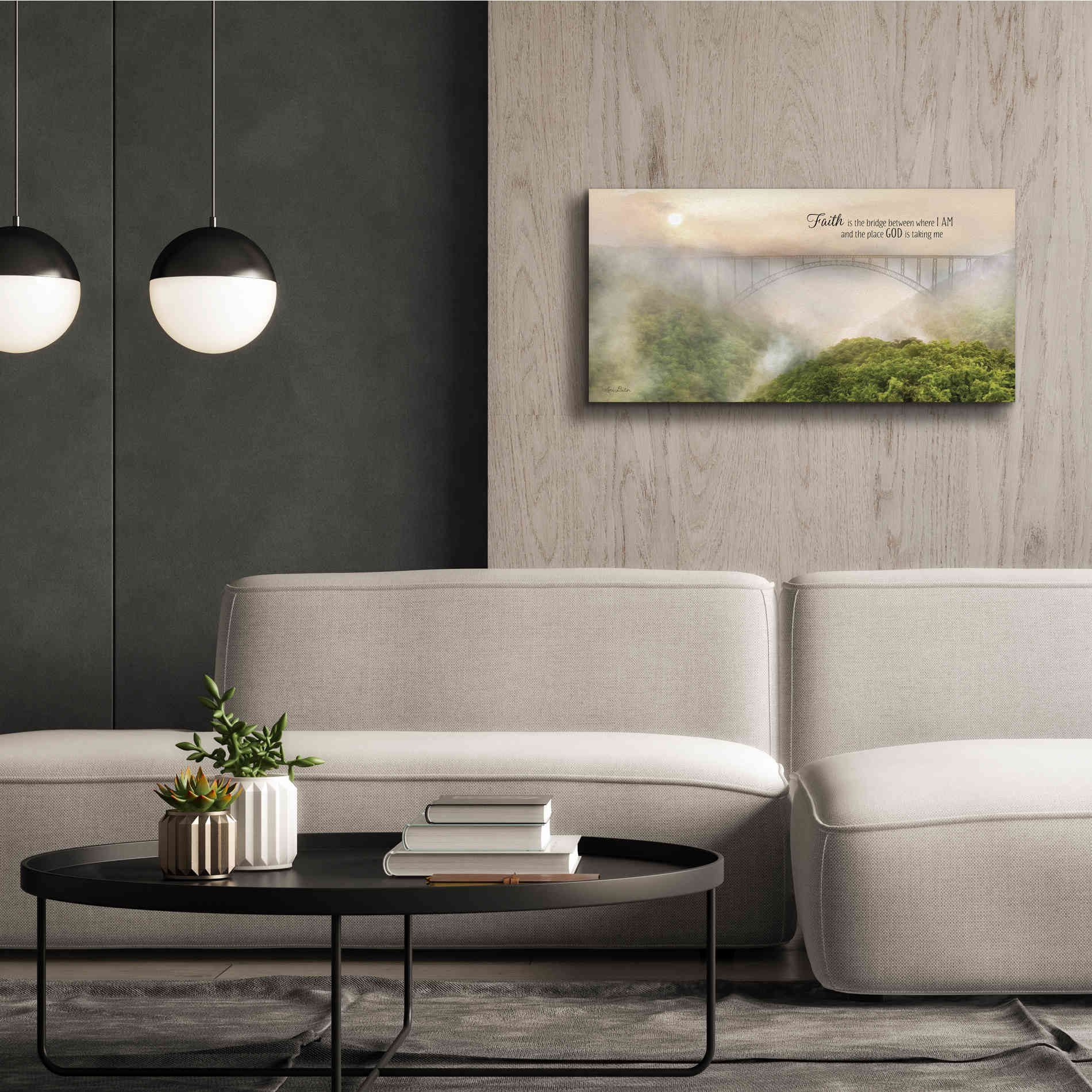 'Faith is the Bridge' by Lori Deiter, Canvas Wall Art,40 x 20