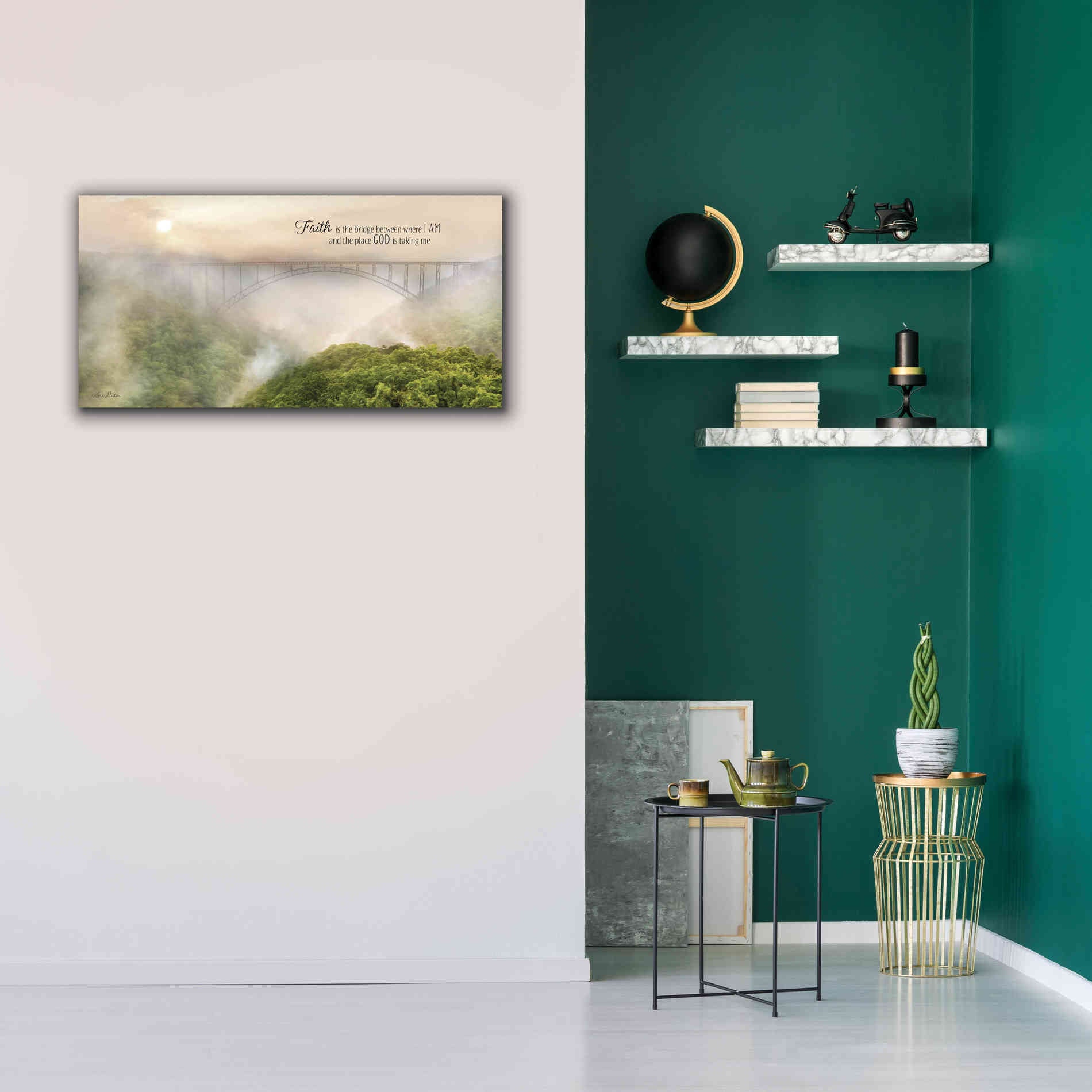 'Faith is the Bridge' by Lori Deiter, Canvas Wall Art,40 x 20