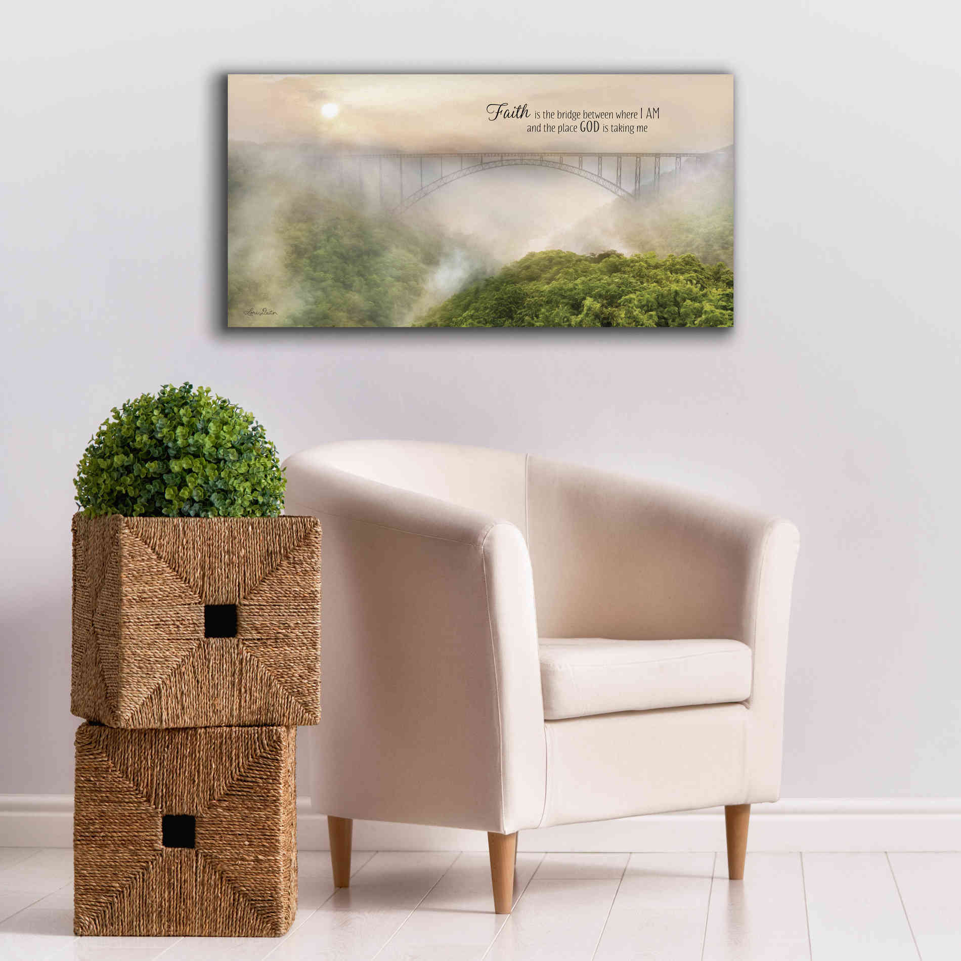 'Faith is the Bridge' by Lori Deiter, Canvas Wall Art,40 x 20