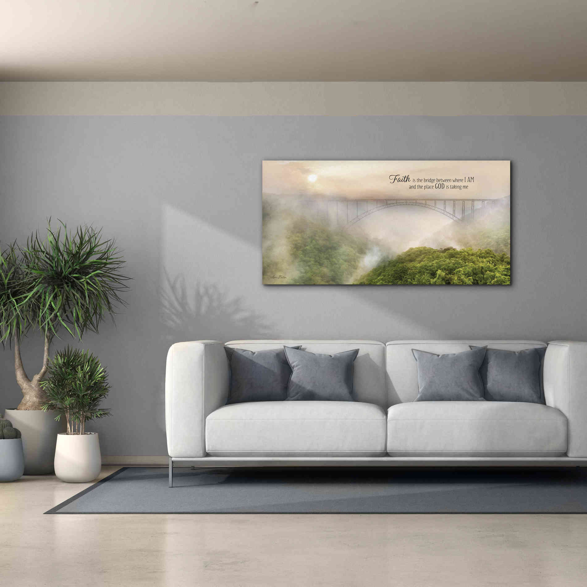 'Faith is the Bridge' by Lori Deiter, Canvas Wall Art,60 x 30