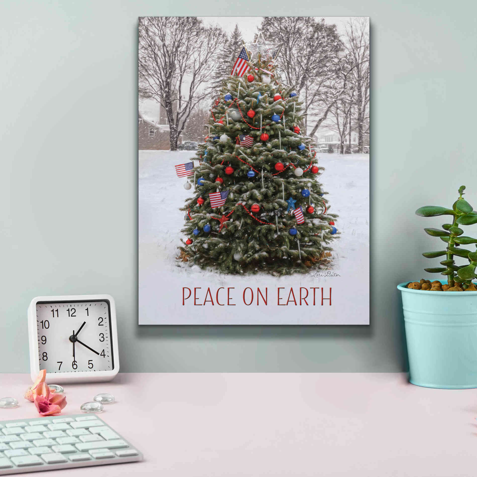 'Peace on Earth Tree' by Lori Deiter, Canvas Wall Art,12 x 16