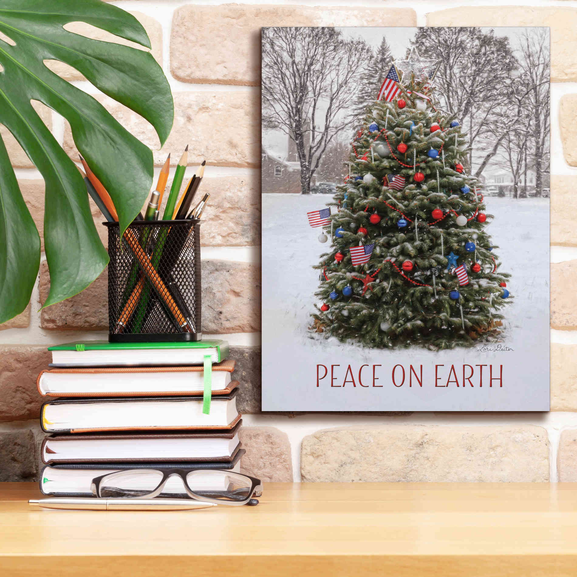 'Peace on Earth Tree' by Lori Deiter, Canvas Wall Art,12 x 16