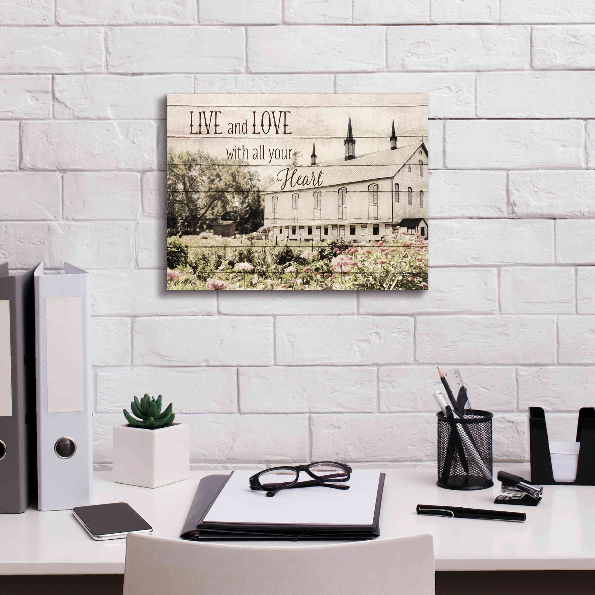 'Live and Love Barn' by Lori Deiter, Canvas Wall Art,16 x 12