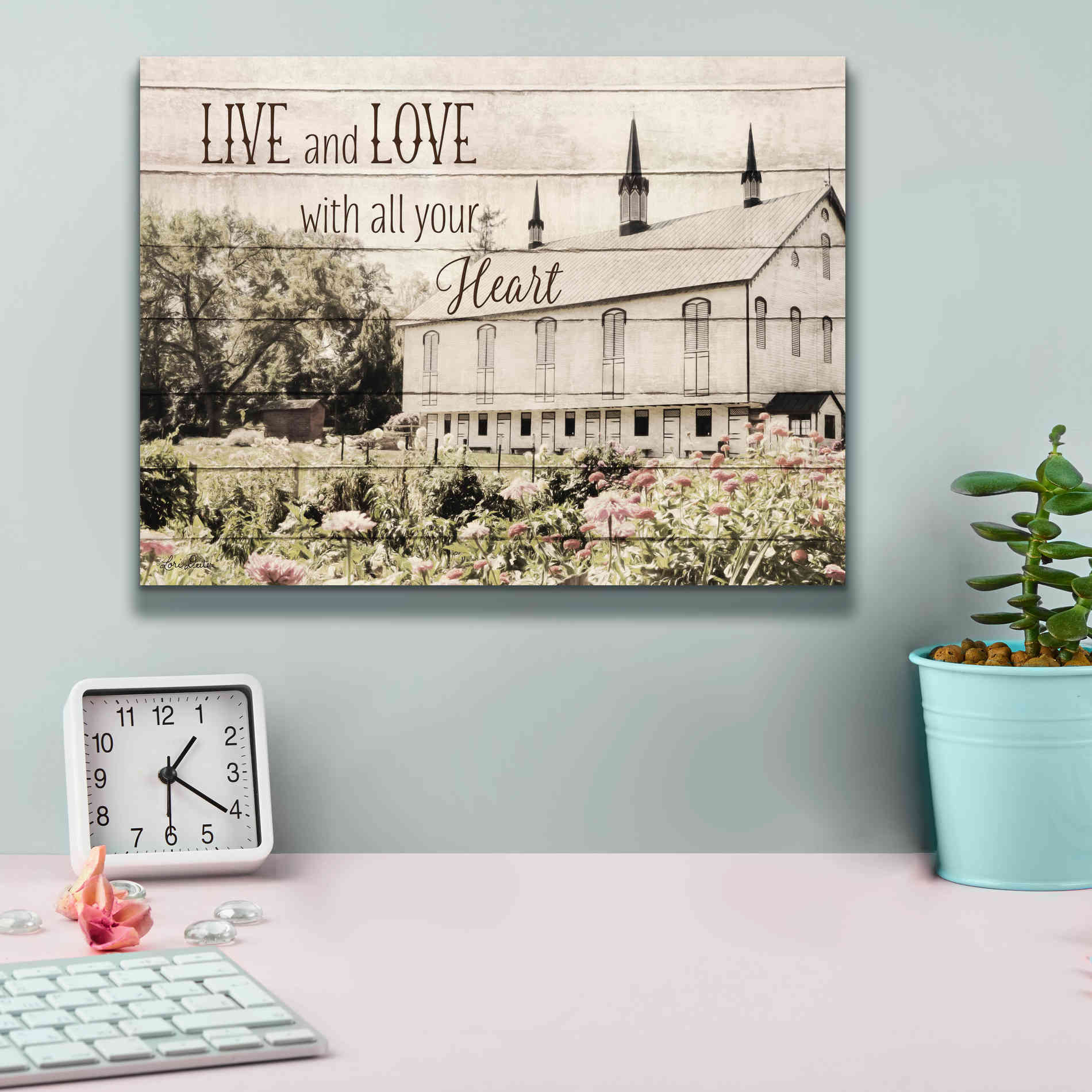 'Live and Love Barn' by Lori Deiter, Canvas Wall Art,16 x 12