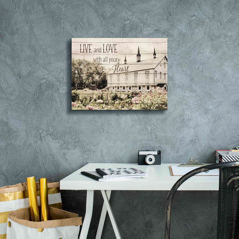 Image of 'Live and Love Barn' by Lori Deiter, Canvas Wall Art,16 x 12
