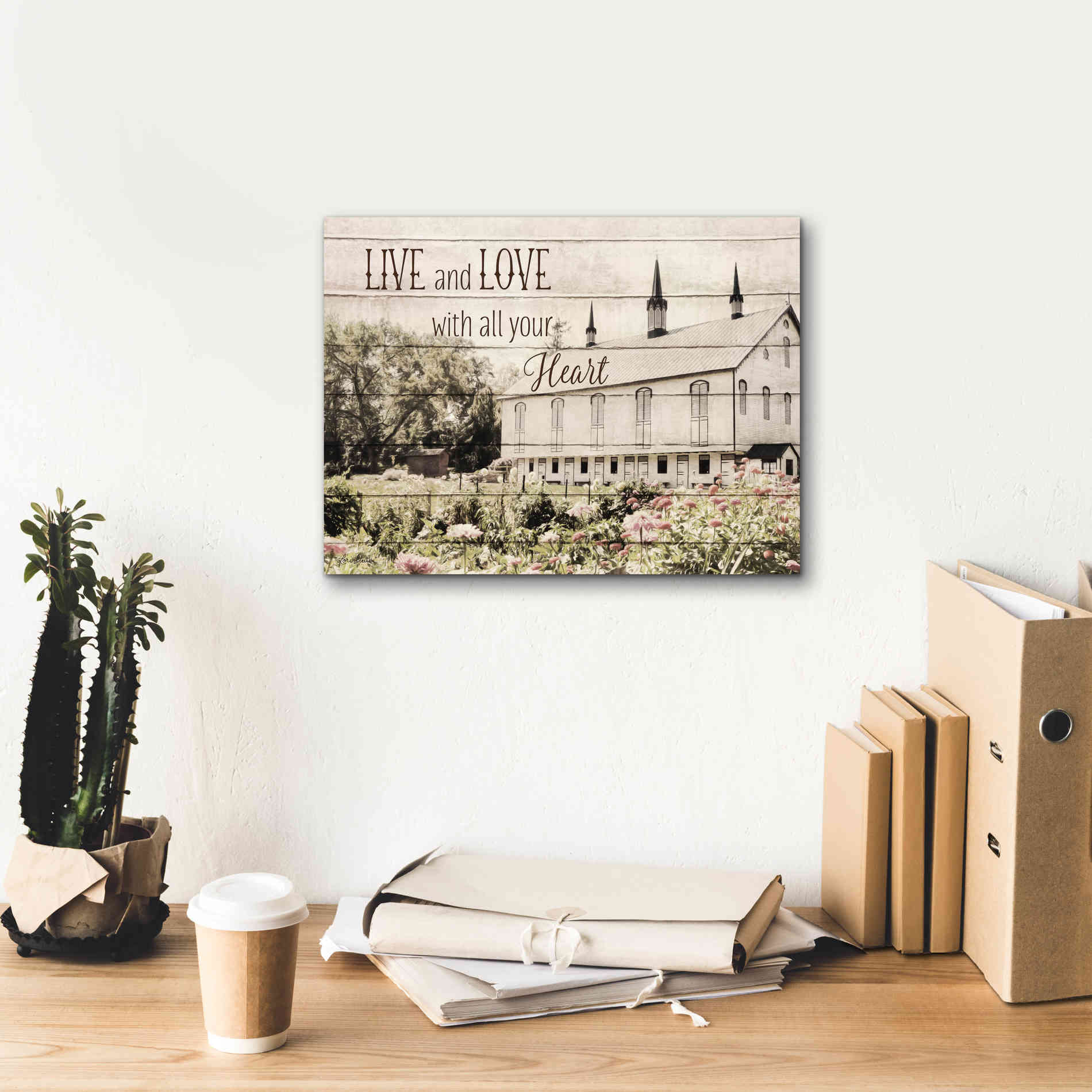 'Live and Love Barn' by Lori Deiter, Canvas Wall Art,16 x 12
