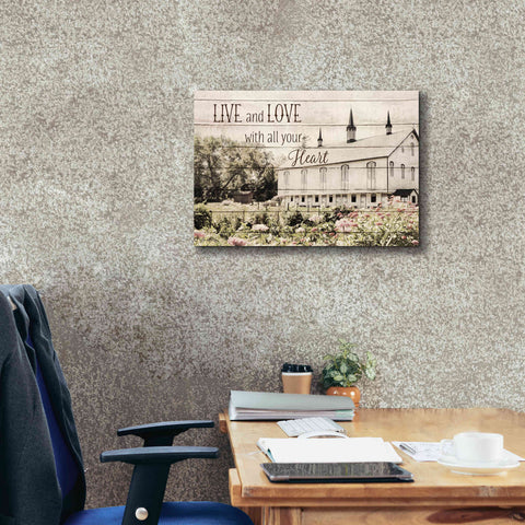 Image of 'Live and Love Barn' by Lori Deiter, Canvas Wall Art,26 x 18