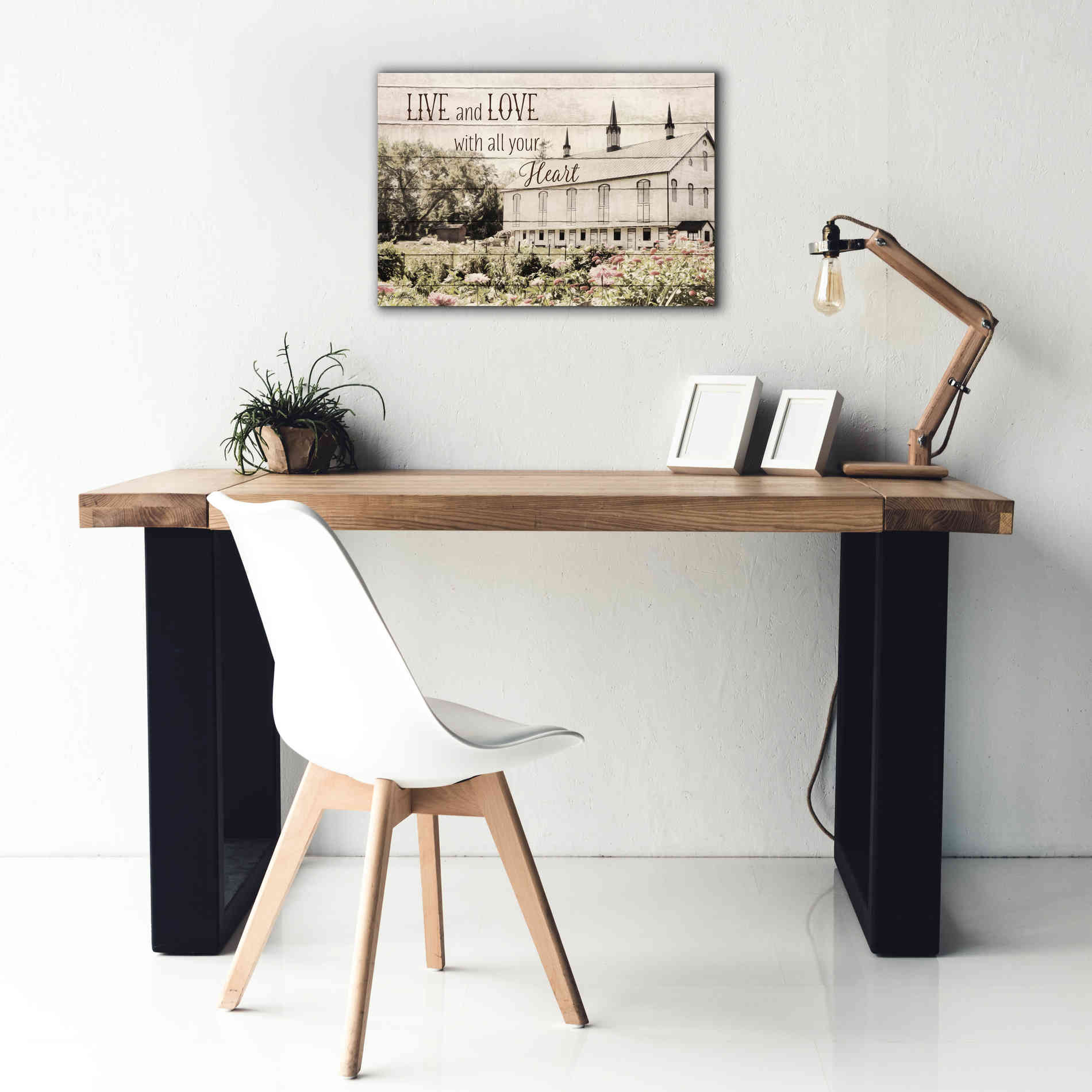 'Live and Love Barn' by Lori Deiter, Canvas Wall Art,26 x 18