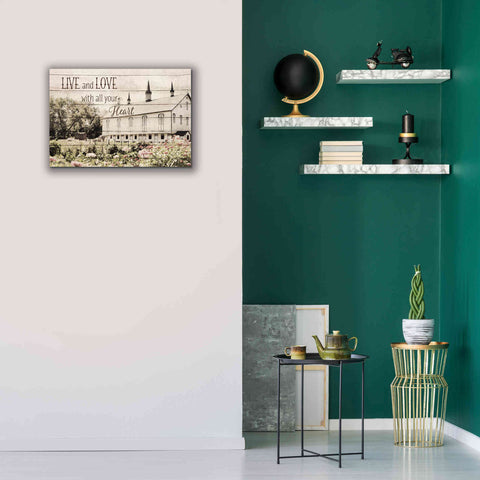 Image of 'Live and Love Barn' by Lori Deiter, Canvas Wall Art,26 x 18